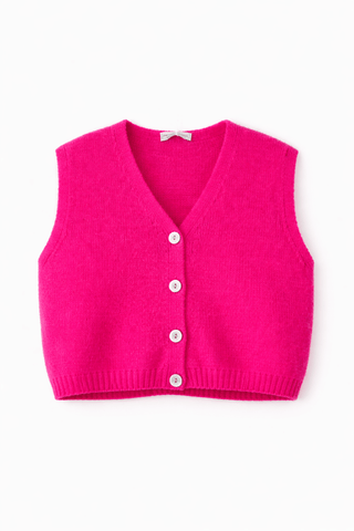 Alpaka Strickweste in Pink