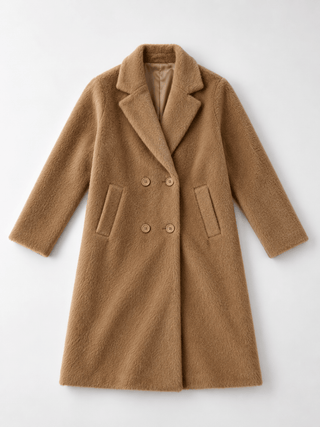 Stylischer Fellmantel für Damen in Camel mit Reverskragen, Knöpfen, Taschen & weicher Haptik - Levelone GmbH & Co. KG
