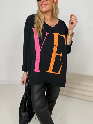 Langarmshirt-schwarz-print-damen-levelone