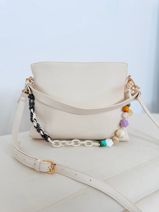 Leder Umhängetasche Beige