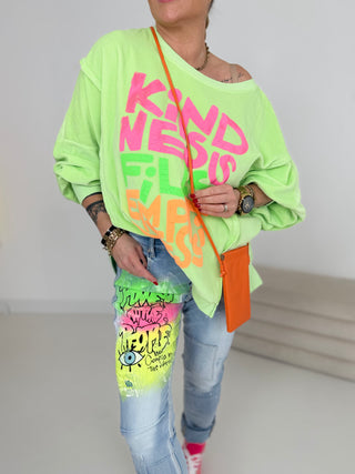 Sweater Grün mit coolem Print