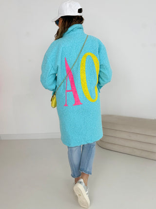 Fleecemantel-türkis-damen-onesize-levelone