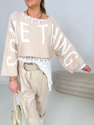 Feinstrickpullover Beige/Weiss-damen-onesize-levelone