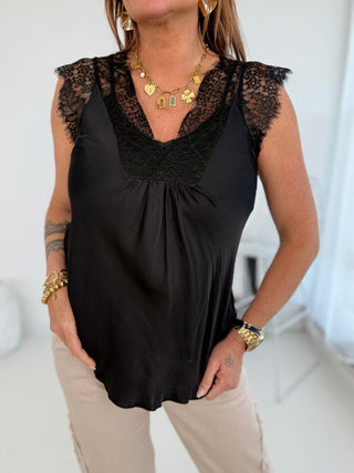 Spitzen Top Schwarz | Für Damen OS | Levelone