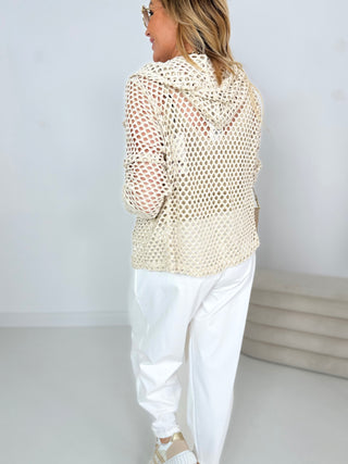 Häkelblazer in Beige