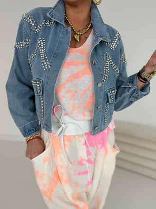 Jeansjacke mit Strass 2506104-06
