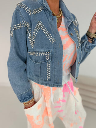 Jeansjacke mit Strass 2506104-06