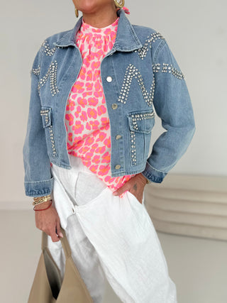 Jeansjacke mit Strass 2506104-06