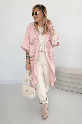 Häkelmantel in Rosa