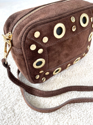 Wildleder Tasche mit Nieten 2507142-44