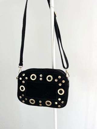 Wildleder Tasche mit Nieten 2507142-44
