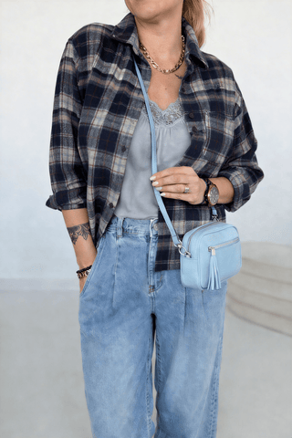 Karo Hemd in Blau-Grau-Rot