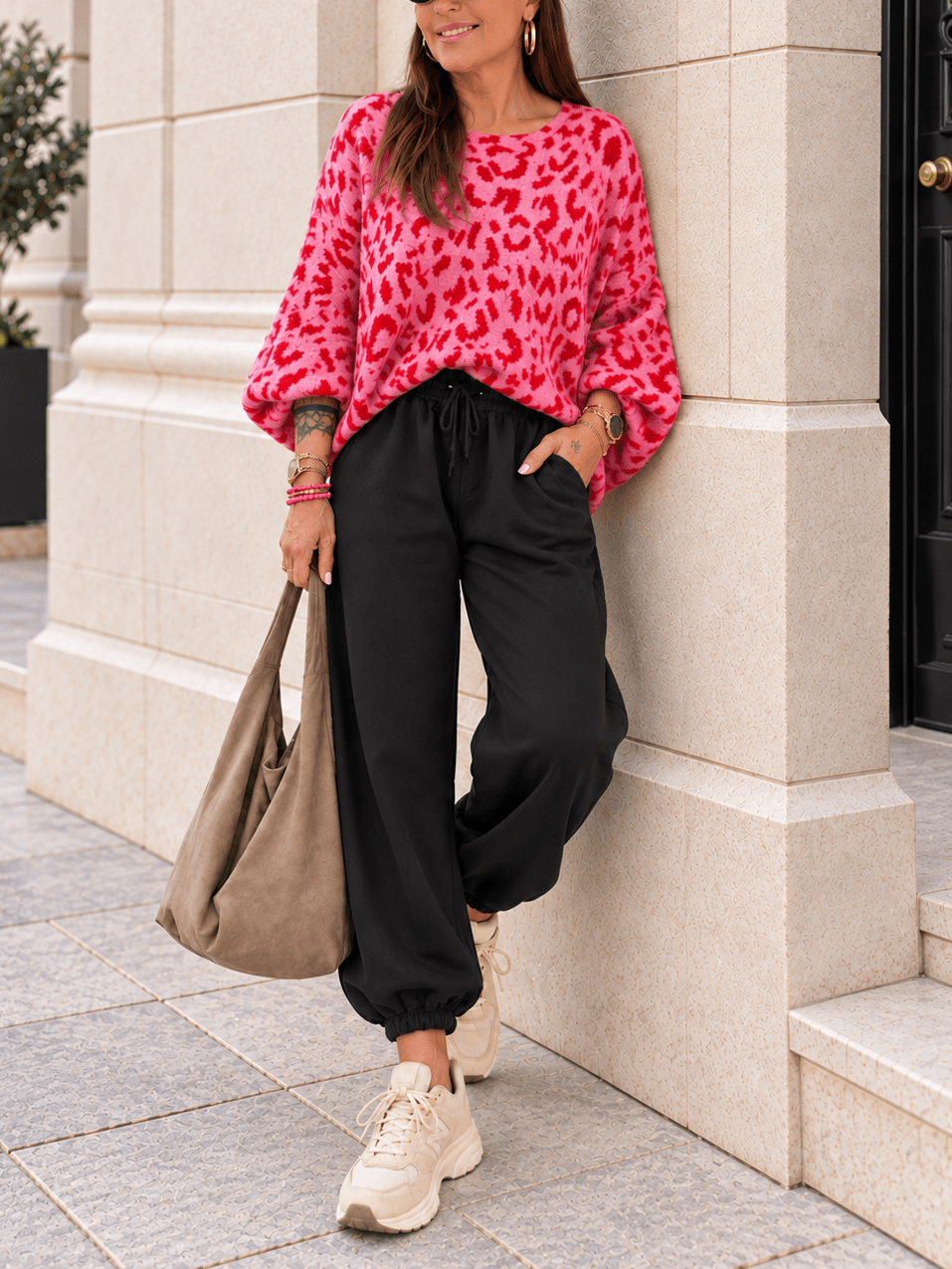 Leo Strickpullover in Rot-Flieder. Hochwertige Verarbeitung mit Wolle für Damen - Levelone GmbH & Co. KG