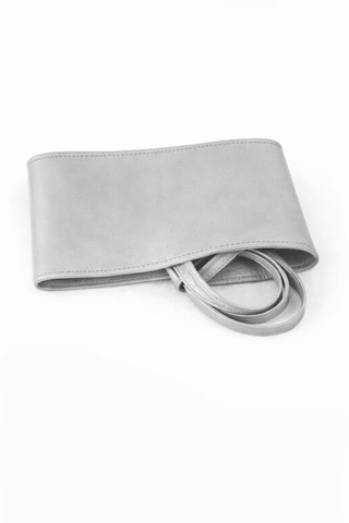 Leder Bindegürtel in Silber
